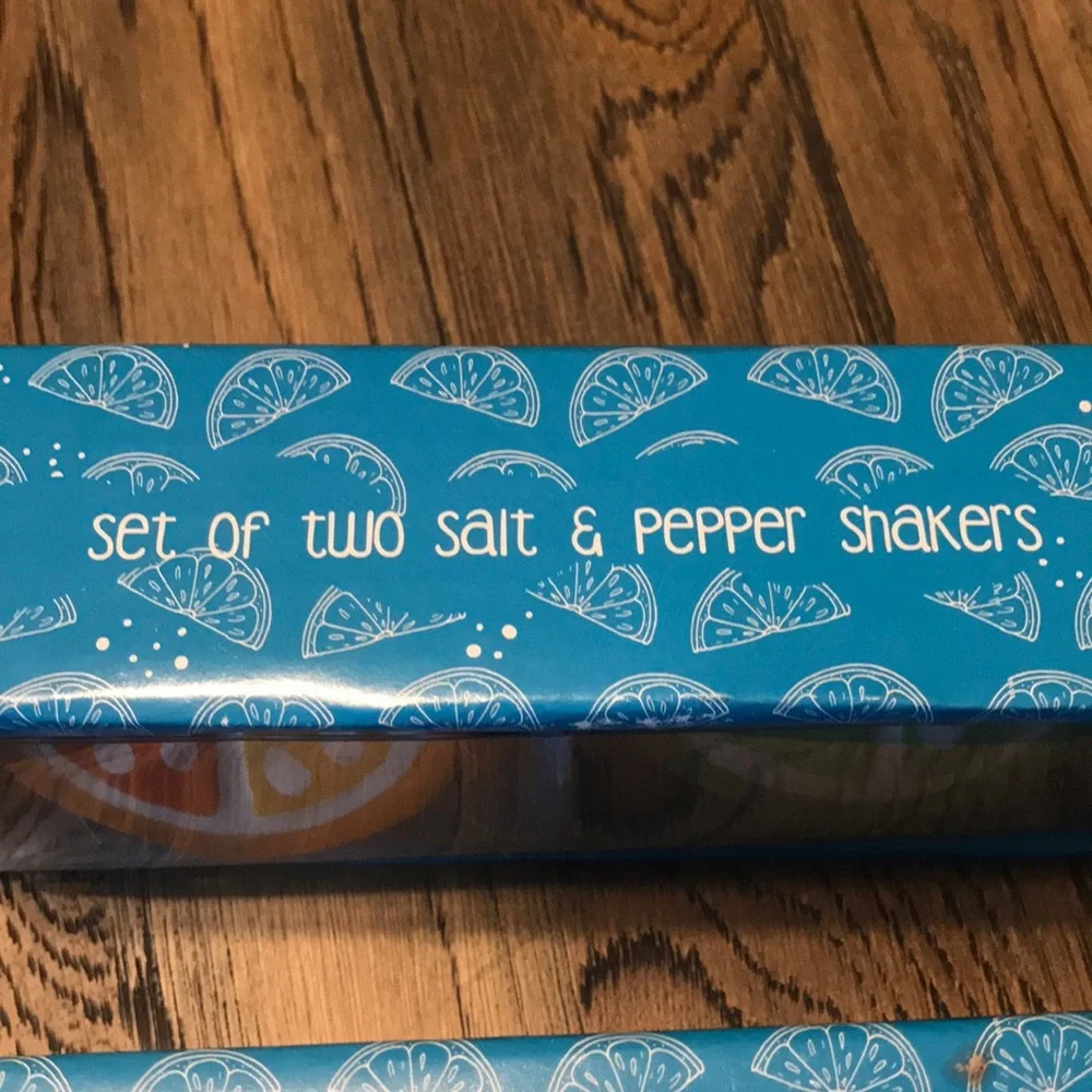 NWT lot of 2 Lime & Orange salt & pepper shakers